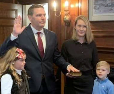 Daniel C. Lynch and family at swearing in ceremony