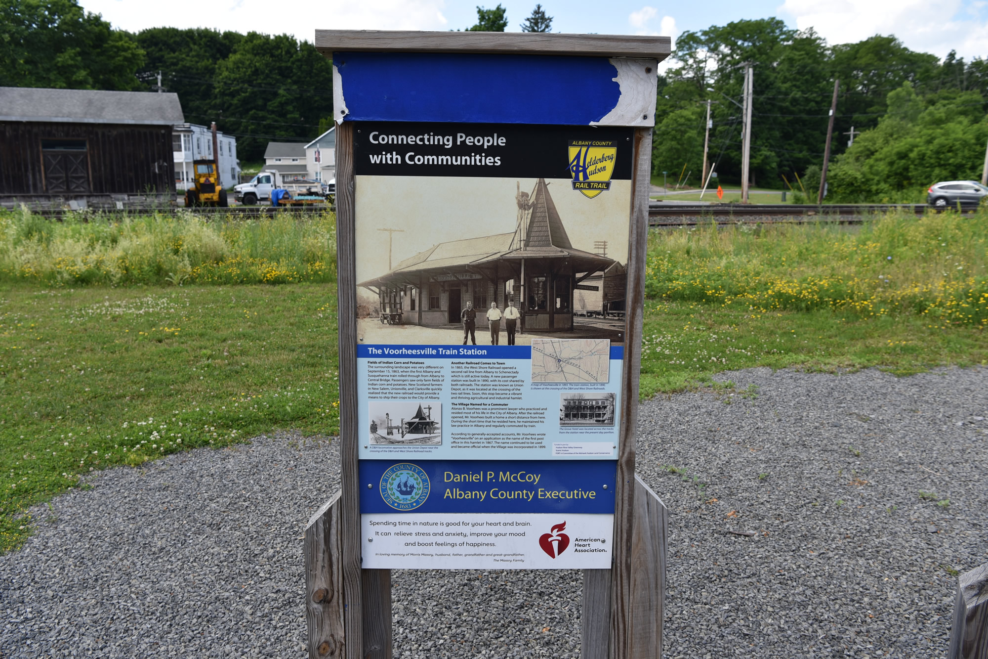 Rail Trail June 2022 (Voorheesville train station info sign)